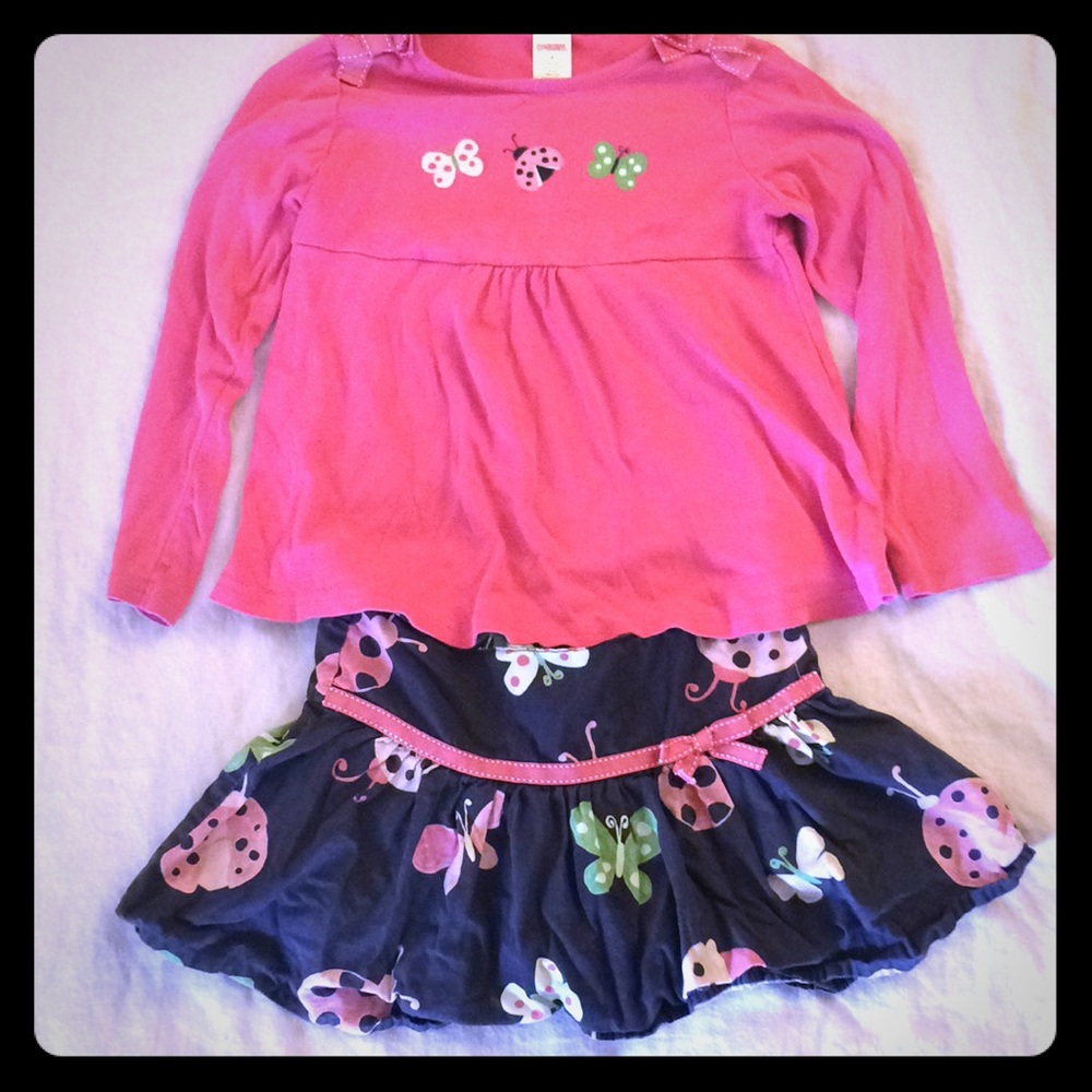 Gymboree long sleeve shirt/skort set